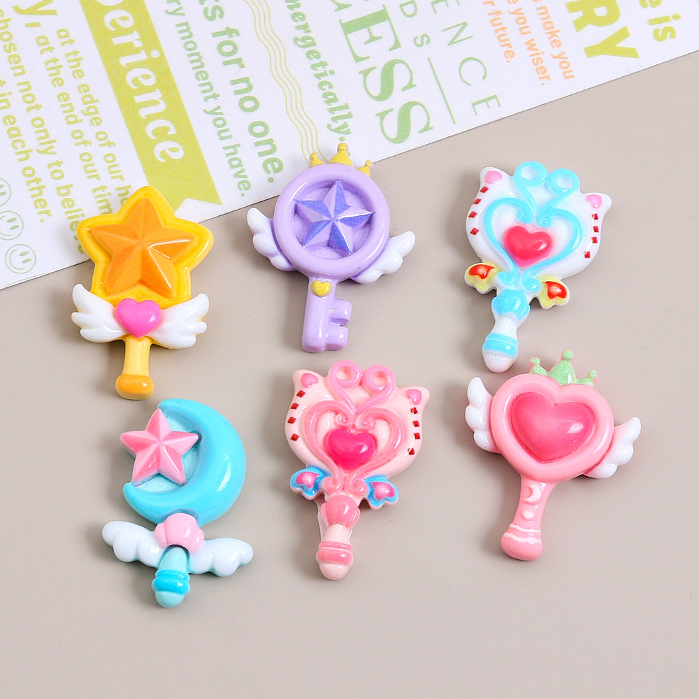Large cute magic wand creative handmade DIY cream glue accessories resin small accessories accessories accessories material bag wholesale