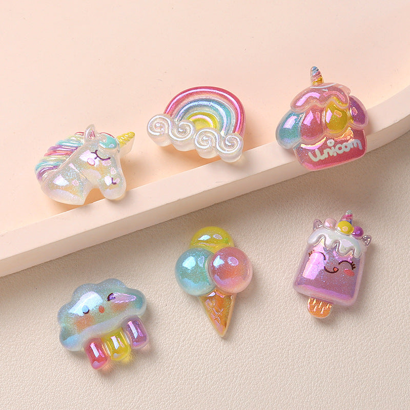 Cartoon DIY resin accessories accessories electroplating paradise cream glue handmade hair clips mobile phone case shoe buckle accessories batch