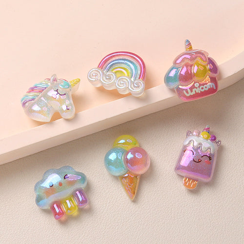 Cartoon DIY resin accessories accessories electroplating paradise cream glue handmade hair clips mobile phone case shoe buckle accessories batch