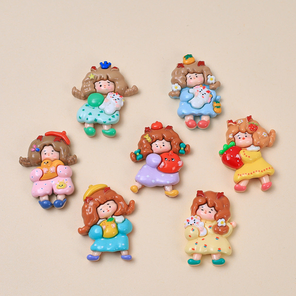 Big car beautiful girl childlike handmade diy cream glue mobile phone case headgear hairpin jewelry resin accessories wholesale